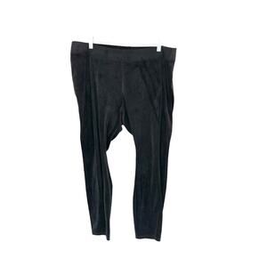 J. Jill Pure Jill Pants Plus Black Pull On Elastic Waist Velour‎ Cropped Size 2X